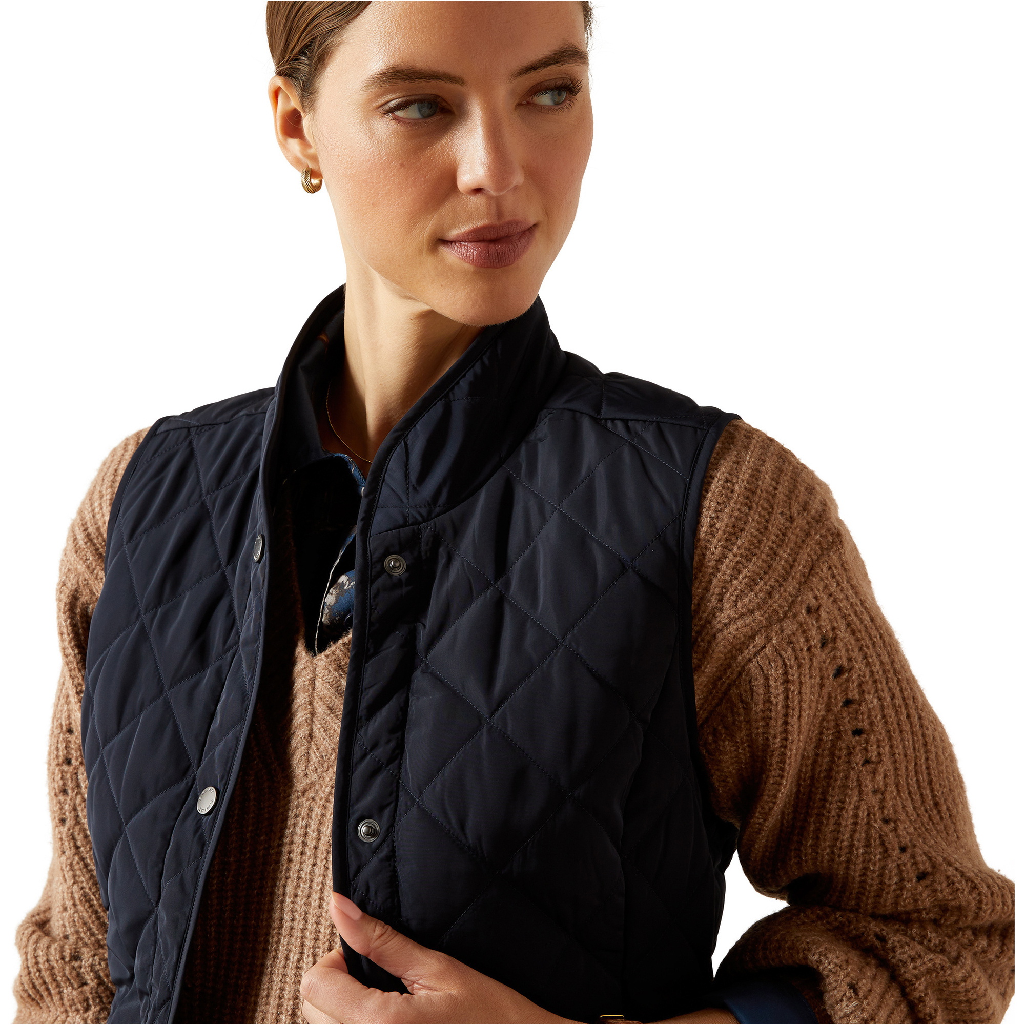 2025 Ariat Femmes Woodside Vest 10062688 - Navy / Navy Imprimé Floral